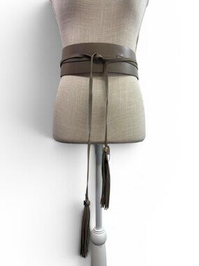 WHBM White House Black Market OBI Belt Taupe Sz xs/s NWT Wide Wrap Tie Belt